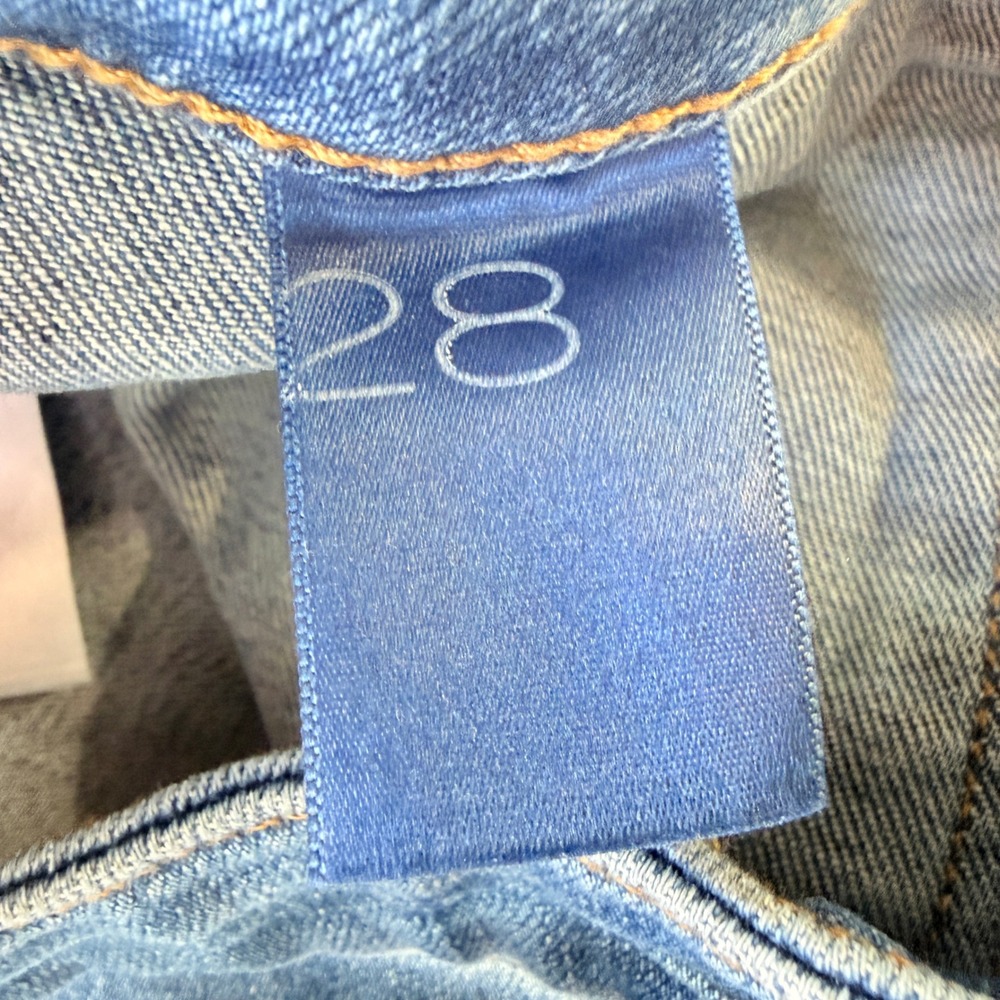Pilcro Wide Leg Jeans Women 28 Blue High Rise Horsebit Buckle Patch Pockets - Picture 15 of 16